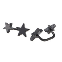 Load image into Gallery viewer, Long Staples Barbell 90 Grad Schraubverschluss zwei Sterne schwarz - chic - net.de
