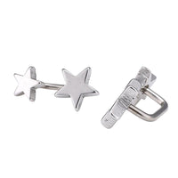 Load image into Gallery viewer, Long Staples Barbell 90 Grad Schraubverschluss zwei Sterne silber Farben - chic - net.de
