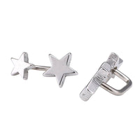 Load image into Gallery viewer, Long Staples Barbell 90 Grad Schraubverschluss zwei Sterne silber Farben - chic - net.de
