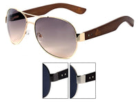Cargar imagen en el visor de la galería, LOOX Sonnenbrille Pilotenbrille 400UV getönt Bambusholz Bügel - Modell Myanmar - chic - net.de
