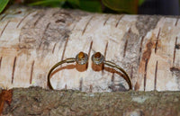 Cargar imagen en el visor de la galería, Messing Brass Armreif golden oval Seilmuster Tigerauge nickelfrei verstellbar antik Tribal Schmuck - chic - net.de
