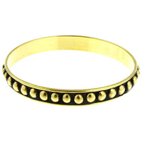 Cargar imagen en el visor de la galería, Messing Brass Armreif golden schwarz breit Halbkugeln nickelfrei 68 mm antik Tribal Schmuck - chic - net.de
