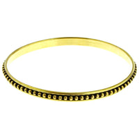Cargar imagen en el visor de la galería, Messing Brass Armreif golden schwarz schmal Halbkugeln nickelfrei 68 mm antik Tribal Schmuck - chic - net.de

