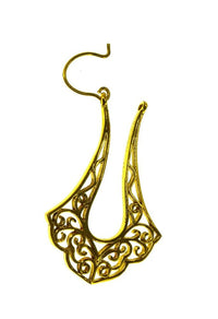 Load image into Gallery viewer, Messing Bügel Ohrringe antik gold Zapfen Spiralen - chic - net.de
