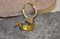 Load image into Gallery viewer, Messing Ohrringe gold Abalone Muschel Imitat Creolen - chic - net.de
