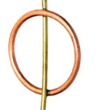 Load image into Gallery viewer, Messing Ohrstecker Stab Kreis antik golden rotgold Bronze Kreis minimalistisch - chic - net.de
