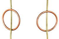 Load image into Gallery viewer, Messing Ohrstecker Stab Kreis antik golden rotgold Bronze Kreis minimalistisch - chic - net.de
