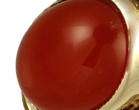 Load image into Gallery viewer, Messing Ring Karneol oval orange Spiralen Seil Muster rot antikTribal - chic - net.de
