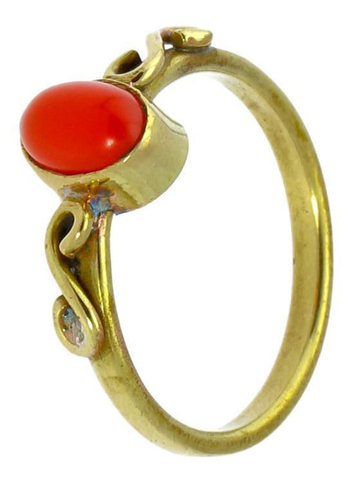 Messing Ringe S - Form Spiralen Jaspis oval antik golden dünn nickelfrei Tribal Stein Schmuck - chic - net.de