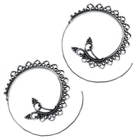 Cargar imagen en el visor de la galería, Messingohrringe versilbert Spiralen Herzen Punkte verzweigt 925 sterling Silber - chic - net.de
