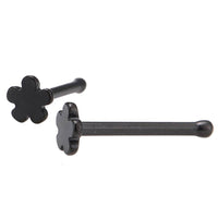 Cargar imagen en el visor de la galería, modischer Piercing mini straight Barbell aus Edelstahl schwarz Blume - chic - net.de
