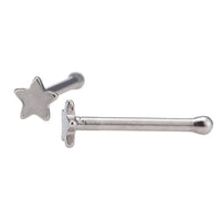 Load image into Gallery viewer, modischer Piercing mini straight Barbell aus Edelstahl silberfarben Stern - chic - net.de
