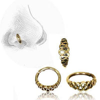 Cargar imagen en el visor de la galería, Nasen Ring Piercing Brass antik gold spiralig Nostril - chic - net.de

