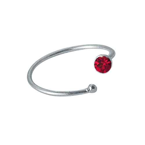 Nostril Kristall Piercing Nasenring 925 Sterling Silber rot versetzt Kugelende Glitzer - chic - net.de