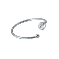 Cargar imagen en el visor de la galería, Nostril Kristall Piercing Nasenring 925 Sterling Silber weiß versetzt Kugelende Glitzer - chic - net.de
