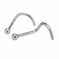Load image into Gallery viewer, Nostril Piercing gebogener Nasenring Kugel silber Farben Chirurgenstahl - chic - net.de
