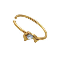 Cargar imagen en el visor de la galería, Nostril Piercing Nasenring 925 Silber vergoldet Kristall Delfin weiß Glitzer Kugelenden - chic - net.de
