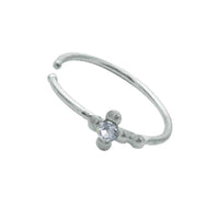 Load image into Gallery viewer, Nostril Piercing Nasenring 925 Sterling Silber Kristall Kreuz weiß Glitzer Kugelenden - chic - net.de
