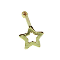 Load image into Gallery viewer, Nostril Piercing Nasenstecker 925 Sterling Silber vergoldet gerade Stern Kugelende - chic - net.de
