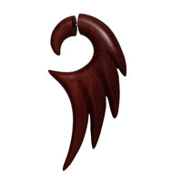 Load image into Gallery viewer, Fake Piercing Sawoholz Edelstahl handgeschnitzt groß braun rotbraun Dehner
