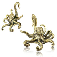 Cargar imagen en el visor de la galería, Ohrgewicht 4mm Hook Messing Oktopus 70mm Kraken - chic - net.de

