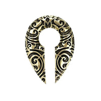 Load image into Gallery viewer, Ohrgewicht Brass 12mm Tropfen Spiralen Schlüsselloch - chic - net.de
