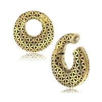 Cargar imagen en el visor de la galería, Ohrgewicht Brass 6mm Piercing Clicker Blume des Lebens - chic - net.de
