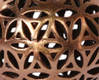 Load image into Gallery viewer, Ohrgewicht Kugel Lebensblume 4mm Piercing Brass Ohrring gold Hook Bronze rötlich - chic - net.de
