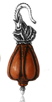 Load image into Gallery viewer, Ohrgewichte Piercing Elefant Sawoholz Brass silbern antik Tropfen 55 g - chic - net.de
