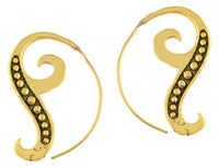Cargar imagen en el visor de la galería, Ohrhänger Spirale Haken Punktekette Messing antik golden Tribal Piercing Ohrringe - chic - net.de
