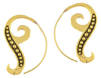 Cargar imagen en el visor de la galería, Ohrhänger Spirale Haken Punktekette Messing antik golden Tribal Piercing Ohrringe - chic - net.de
