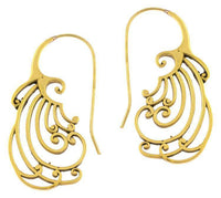 Cargar imagen en el visor de la galería, Ohrhänger Spiralen lange Bögen Messing Brass antik golden Tribal Piercing Ohrringe - chic - net.de
