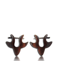 Load image into Gallery viewer, Ohrringe Narraholz Holz Creolen Horn Pin Stick Hirsch - chic - net.de
