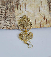 Cargar imagen en el visor de la galería, Ohrringe rund Baum des Lebens verzweigt spiralig Messing Brass antik golden Tribal Ohrhänger - chic - net.de
