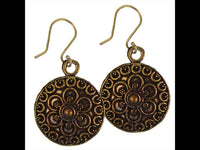 Cargar imagen en el visor de la galería, Ohrringe runde gefüllt Kreise Blume Bögen Punkte Messing antik golden Tribal Brass Schmuck - chic - net.de
