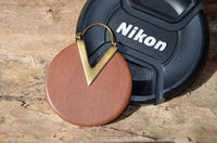 Load image into Gallery viewer, Ohrringe Sawo Holz Brass Bügel gold rund Zacke braun - chic - net.de
