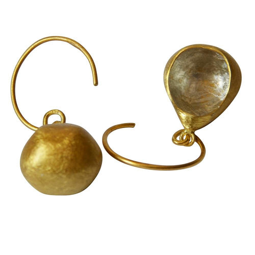 Ohrringe vergoldet 925 Silber Tropfen offen Hook Bogen - chic - net.de