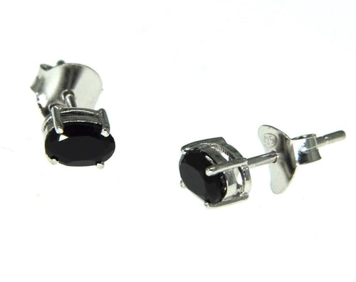 Ohrstecker 925 Silber mit Onyx schwarz oval 6mm facettiert - chic - net.de
