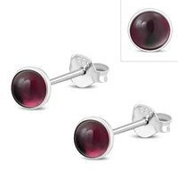 Load image into Gallery viewer, Ohrstecker 925 Silber Stein rund Garnet Opal Onyx Paua - chic - net.de
