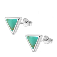 Load image into Gallery viewer, Ohrstecker 925 Sterling Silber Dreieck Muschel Stein - chic - net.de
