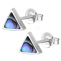 Load image into Gallery viewer, Ohrstecker 925 Sterling Silber Dreieck Muschel Stein - chic - net.de
