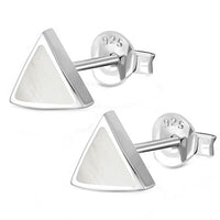Load image into Gallery viewer, Ohrstecker 925 Sterling Silber Dreieck Muschel Stein - chic - net.de
