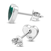 Load image into Gallery viewer, Ohrstecker 925 Sterling Silber Herz Stein eingefasst - chic - net.de
