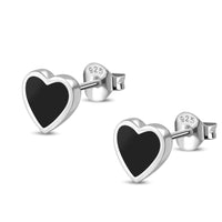 Load image into Gallery viewer, Ohrstecker 925 Sterling Silber Herz Stein eingefasst - chic - net.de
