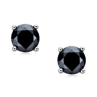 Load image into Gallery viewer, Ohrstecker 925 Sterling Silber mit Onyx rund 8mm - chic - net.de
