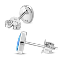 Load image into Gallery viewer, Ohrstecker 925 Sterling Silber oval Stein Muschel Rand - chic - net.de
