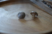 Load image into Gallery viewer, Ohrstecker 925 Sterling Silber Spirale Halbkugel schwarz - chic - net.de
