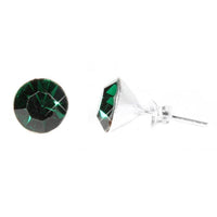 Load image into Gallery viewer, Ohrstecker Glas transparent hellgrün scheinend, 5 mm Ø, facettiert, glitzernd, 925er Sterlingsilber - Stift - chic - net.de
