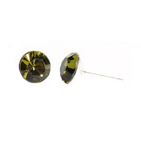 Load image into Gallery viewer, Ohrstecker Glas transparent hellgrün scheinend, 5 mm Ø, facettiert, glitzernd, 925er Sterlingsilber - Stift - chic - net.de
