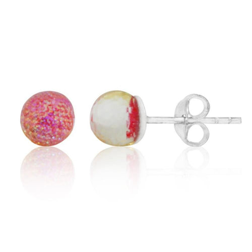 Ohrstecker Glas transparent hellgrün scheinend, 5 mm Ø, facettiert, glitzernd, 925er Sterlingsilber - Stift - chic - net.de